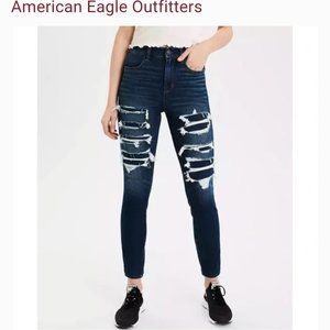 American Eagle women's 360 Next level stretch distressed jeans